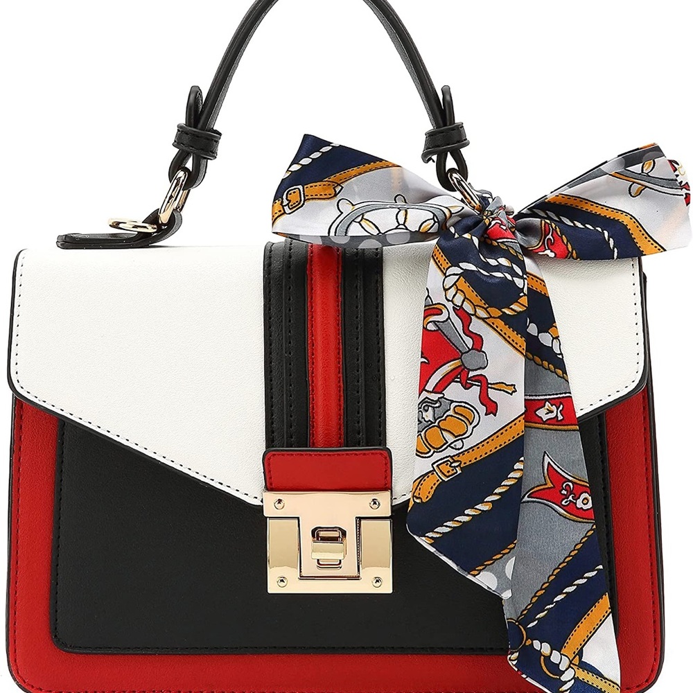 SCARLETON Handbag Purse Crossbody Bag Top Handle Shoulder Bag with Scarf
